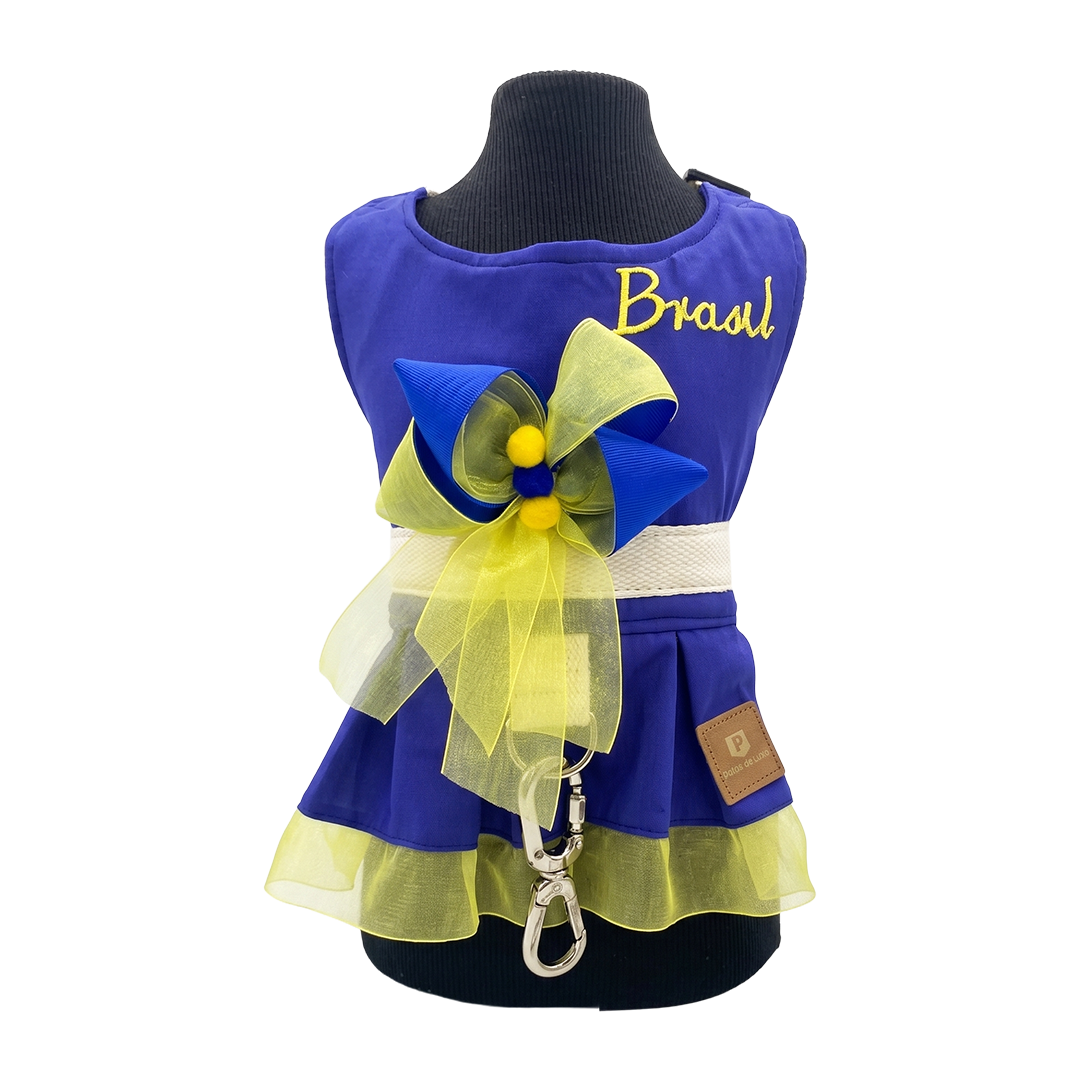 Vestido Com Guia - Brasil Azul