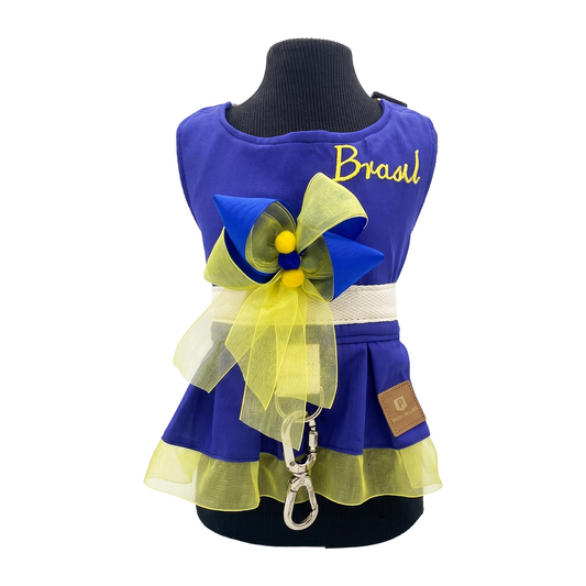 Vestido Com Guia - Brasil Azul