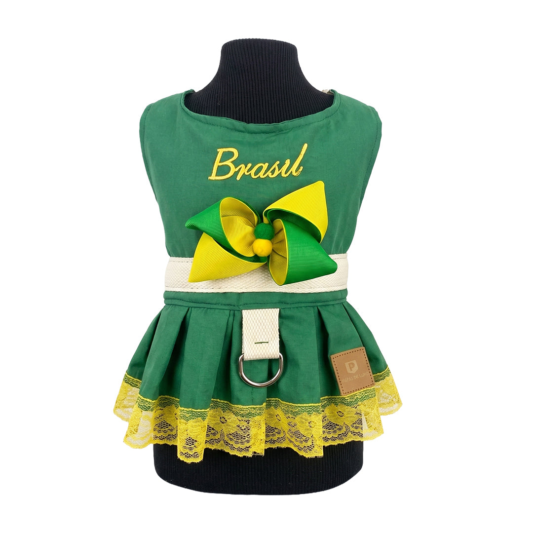 Vestido Com Guia - Brasil Verde